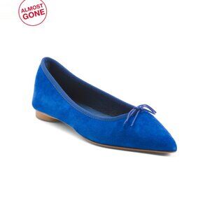 NUR ITALY Royal Blue Made In Italy Suede Isabella Flats